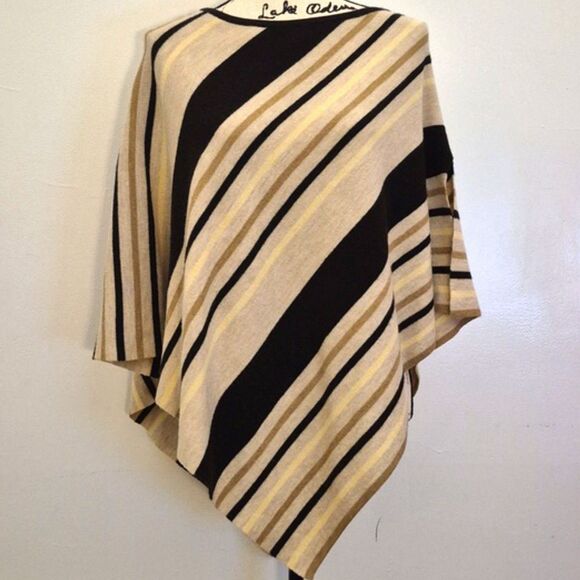 Max Studio Wool Blend Asymmetrical Poncho Shawl One Size Fits Most Soft Cozy - Picture 1 of 8